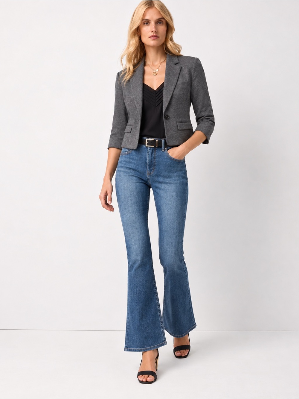 NEW $245 Lacoste Ponte Blazer Jacket Charcoal Gray Women’s Size 2